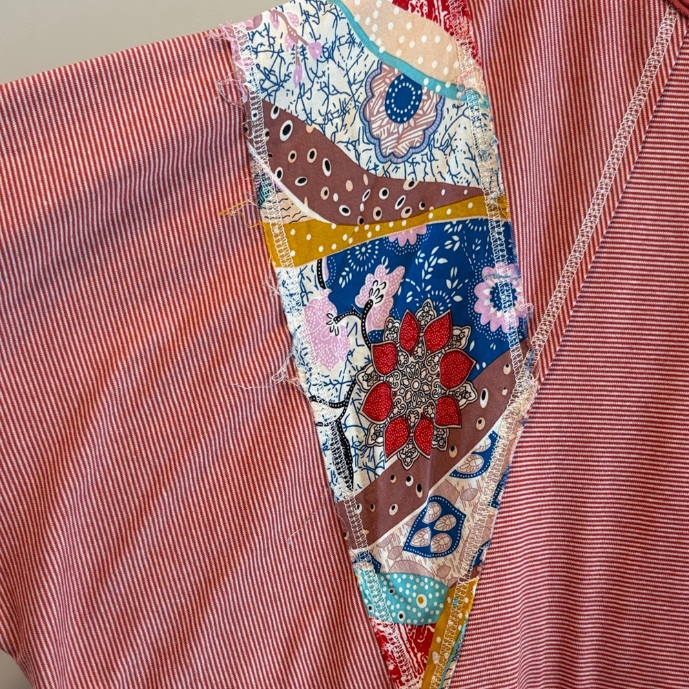 Three Bird Nest Multicolor Patchwork Blouse - image 3